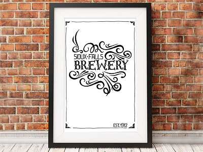 Sioux Falls Brewery brewery hand letter poster swirls