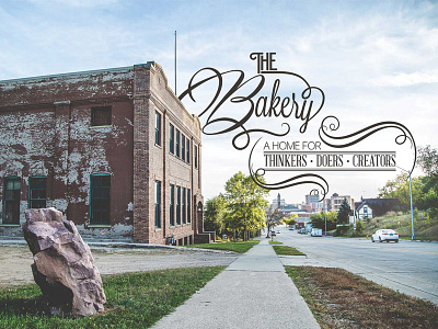 The Bakery Logo 1920s bakery brand logo swirl typography