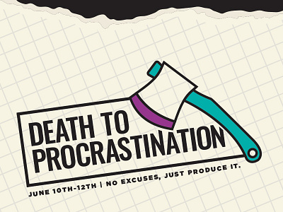 Death To Procrastination axe event hackathon logo