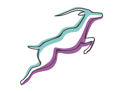 Leaping Gazelle animal brand gazelle leaping line logo minimal symbol