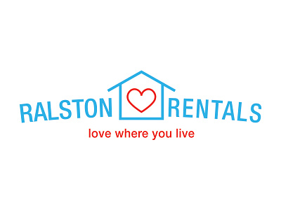 Ralston Rentals heart home house housing logo logo symbol love rental rentals