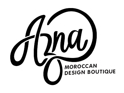 Azna boutique clean connect design handlettering lettering logo moroccan script typography womens boutique wordmark
