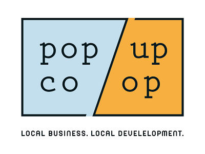 Popup Coop brand emblem identity line local logo minimalist modern popup