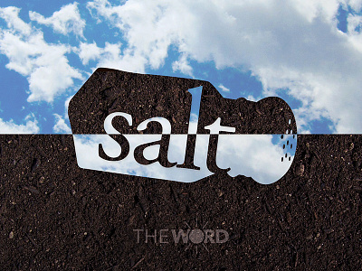 Salt clouds dirt earth ground salt shaker typography