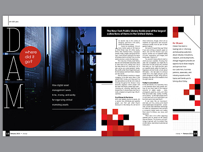 Change Magazine Spread black digital asset management layout magazine red