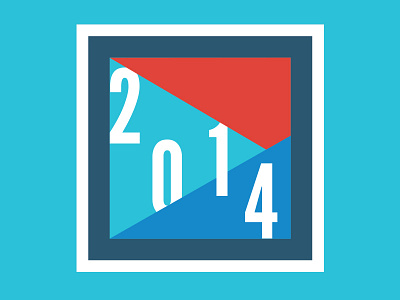 2014 annual report blue geometric microsite numbers square