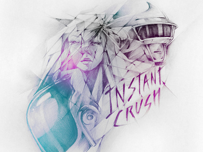 Instant Crush color daft glass illustration linework pencil punk shattered type typography