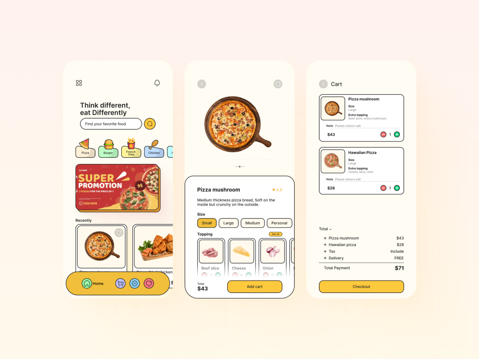 Food delivery mobile app by Bright Ui on Dribbble