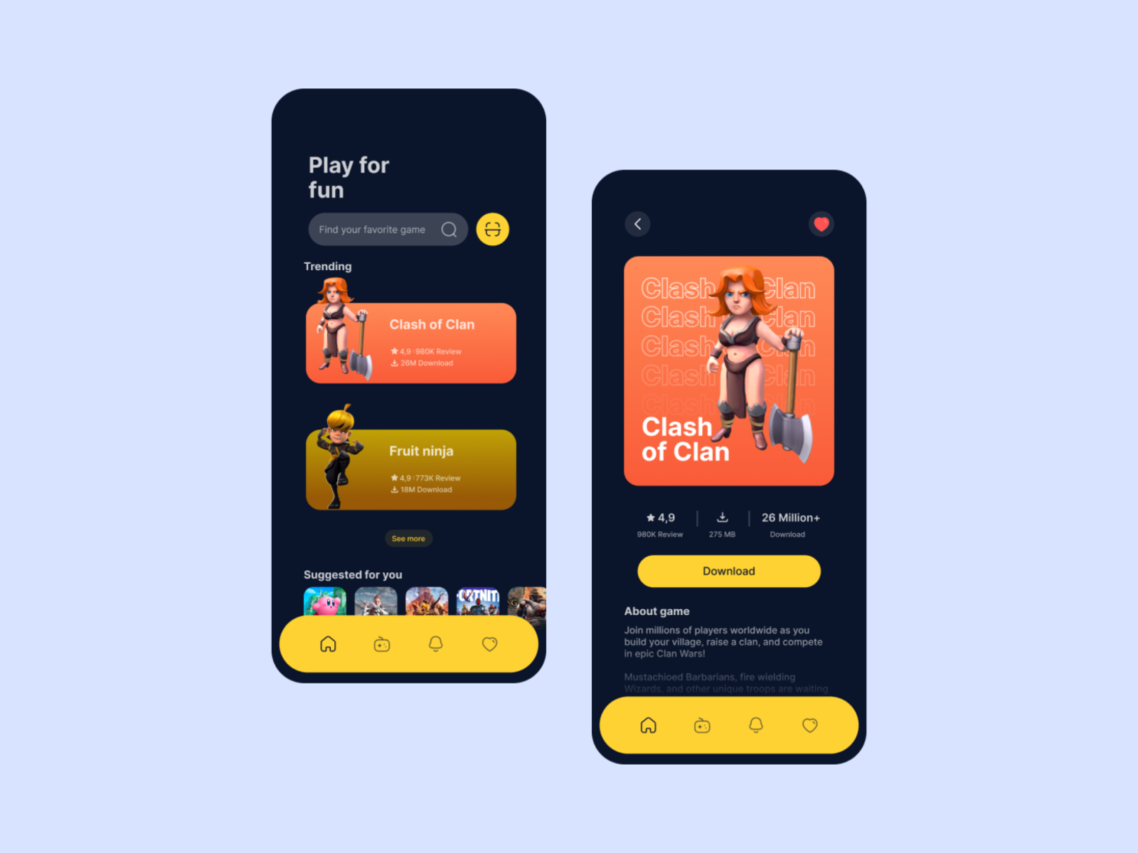 Dribbble - mobile app game store.png by Bright Ui