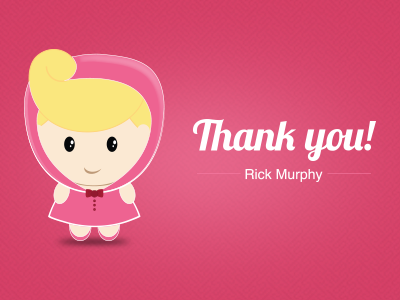 thank you! character design dribble illustrator invitation photoshop pink thank you