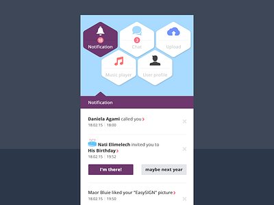 Notification page // social app design