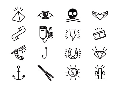 Fun to draw icons diamond doodles icons illustration