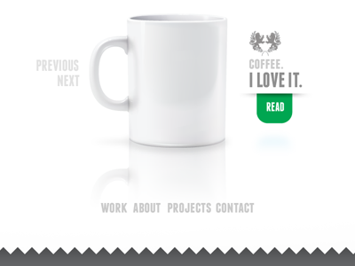 portfolio site coffee logo mug portfolio zig zag
