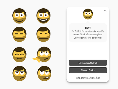 Patbot! Here to make your life easier bot chat design emoji gif webdesign