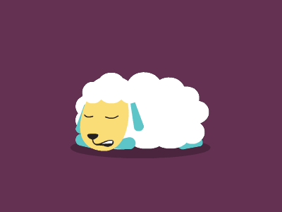 Sleepy Sheep animation app emoji flat illustration palette sheep