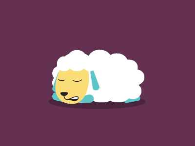 Sleepy Sheep illustration flat emoji palette app animation sheep