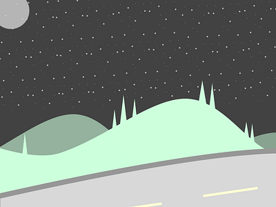 Mountain Road color colorful colorful dots llc colorfuldots design challenge mountains night road sketch sky