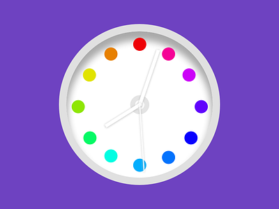 Colorful Dots Clock clock color colorful colorful dots llc colorfuldots daily designs purple sketch
