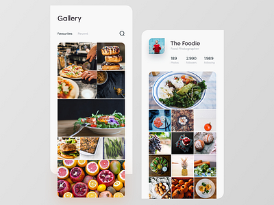 Photo Sharing App Concept card concept food gallery grid photo picture tiles