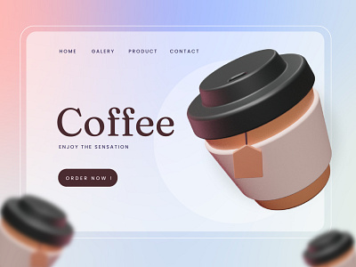 Coffee 3d Simple 3d graphic design icon illustration motion graphics ui