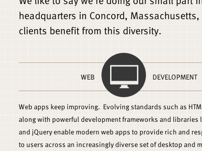 Web development beige circle computer grid heading icon sans serif type typography