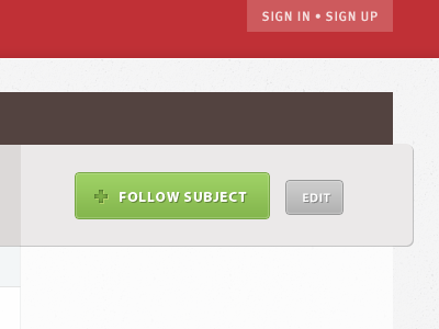 Follow subject brown button form login meta red