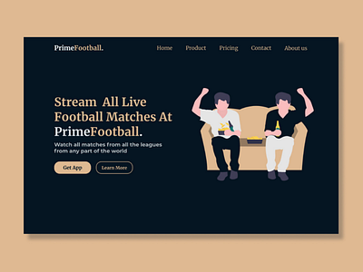 PrimeFootball website Home page dailyuichallenge homepage landingpage uidesign uiux webdesign webdesigninspiration