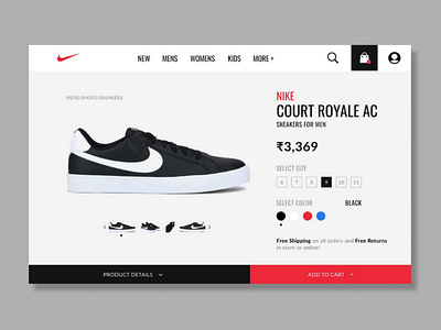 Nike product page concept design adobexd appdesign behance dailyui dribbblers figma graphicdesignui sketchapp uidesign userexperience userinterface webdesign