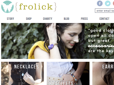 Frolick Website Layout homepage landing page web design