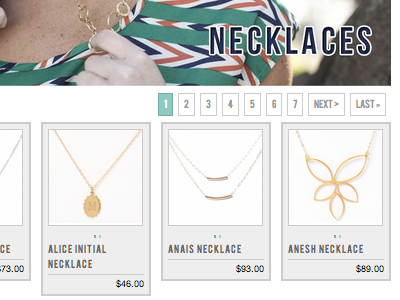 Necklaces web design