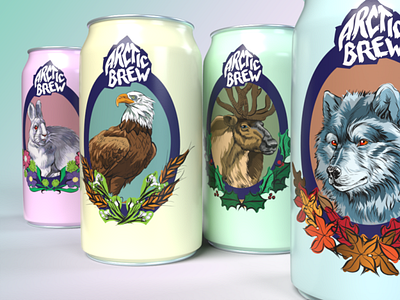 Arctic Brew 3d art branding illustration microbrewery product design