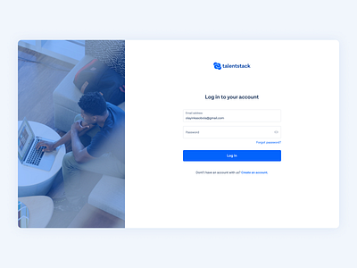 Talentstack | Log In figma form interface log in minimal onboarding product design sign up ui ui design uiux user experience user interface web app website ui ux design