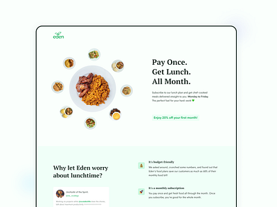 Get Lunch | Eden Life food meals product design ui ui design uiux user interface ux web web design website ui ux design