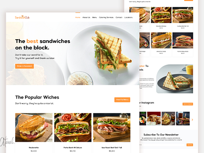 SandwichClub Landing Page UI