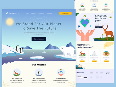 Nayturr.org - Landing Page Design app appdesign charity climatechange design fundraise global warming illustration landing page landingpage ui ux uxdesign webdesign
