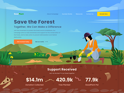 GoodPlant Charity for The Forest - Landing Page Website Design