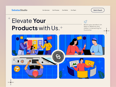 SebatasStudio Header Landing Page - Web Design