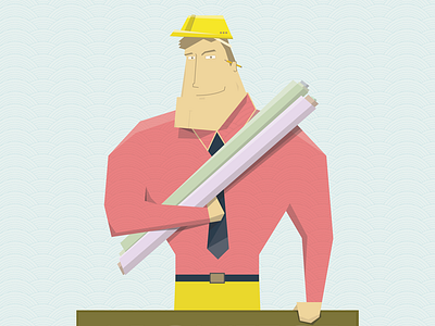 Architect Arnold character design illustration professions vector