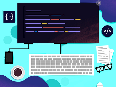 Programming website banner bannerdesign graphicdesign illustration procreate webdesign