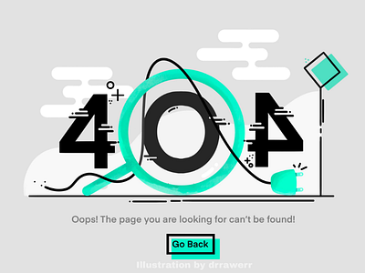404 Page Illustration by drrawerr 2d artist artwork brand design brand identity digital art digital illustration elegant web design