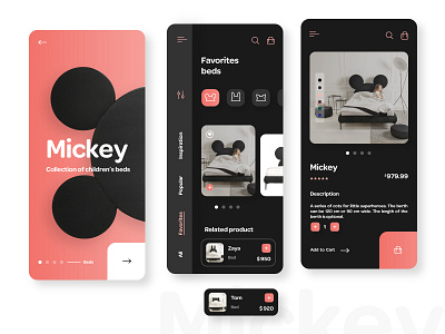 Mickey store / App Concept app app design app store concept dark ui design ecommerce mickey store ui ux