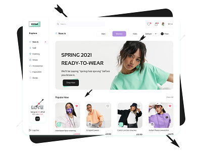 Fashion | Clothing Women's Web Page by Antonina Diadenchuk on Dribbble