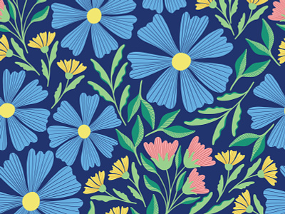Sweetness fabric fabric design flat design floral pattern flower design print design repeating pattern seamless pattern surface pattern design surfacedesign textile textile pattern vector art vector pattern