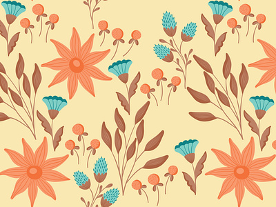 Summer mood fabric fabric pattern flat design floral design floral pattern repeating pattern seamless pattern surface design surface pattern surface pattern design textile design vector pattern