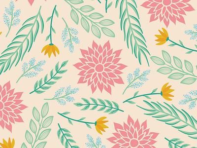 Summer vibes fabric fabric pattern flat design floral pattern print design prints repeating pattern seamless pattern surface design surface pattern surface pattern design textile textile pattern vector pattern