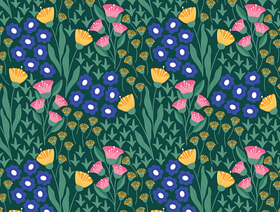 In the garden scale fabric design floral pattern flowers print design repeat pattern seamless pattern surface pattern surface pattern design textile design textile print vector pattern