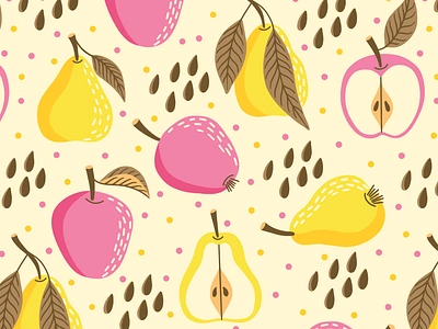 Pears and apples apples pattern fabric fabric pattern fruits design fruits pattern pears pattern print design repeat pattern seamless pattern surface design surface pattern surface pattern design textile textile design