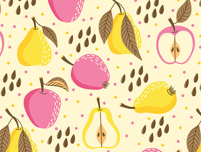 Pears and apples apples pattern fabric fabric pattern fruits design fruits pattern pears pattern print design repeat pattern seamless pattern surface design surface pattern surface pattern design textile textile design