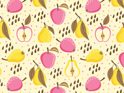 Pears and apples scale aplles pattern fabric fabric pattern flat design fruits fruits pattern pears design print design surface design surface pattern surface pattern design textile textile design vector pattern