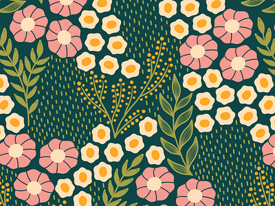 Simplicity fabric flat design floral pattern patternprint repeating pattern seamless patterns simple pattern surface pattern design textile vector pattern